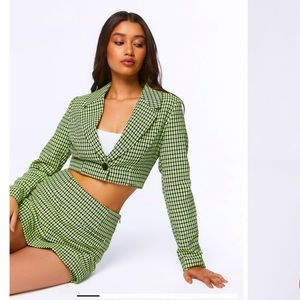Forever 21 Cropped Blazer & Skort Set